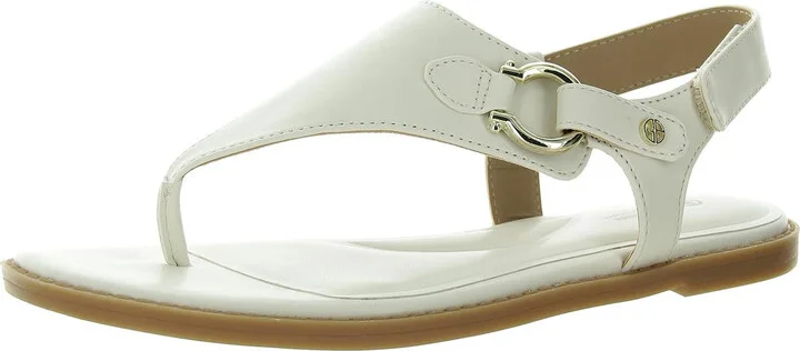 Womens Faux Leather Thong Ankle Strap