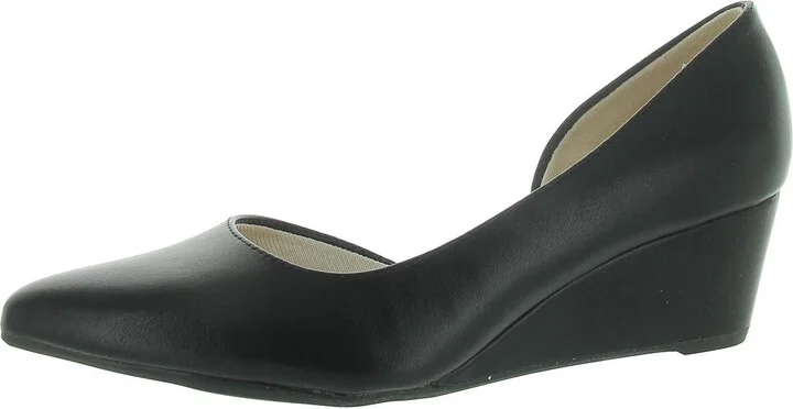 Womens Faux Leather Wedge D'Orsay Heels