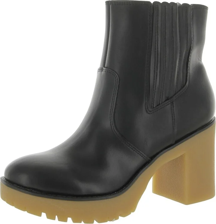 Womens Faux Leather Zipper Chelsea Boots