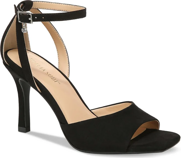 Womens Faux Suede Ankle Strap Heels