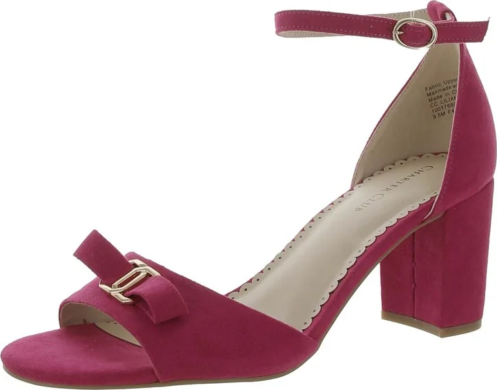 Womens Faux Suede Ankle Strap Pumps