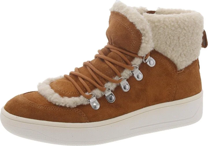 Womens Faux Suede Cold Weather Shearling Boots