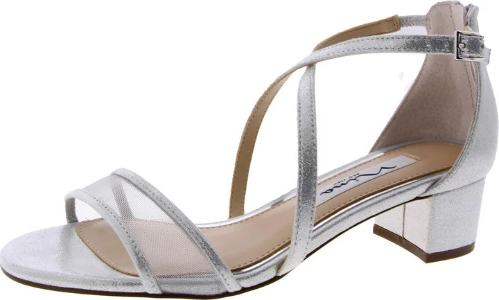 Womens Faux Suede Criss-Cross Kitten Heels