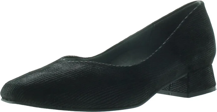 Womens Faux Suede Printed Kitten Heels