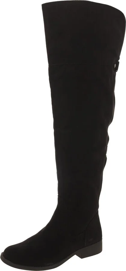 Womens Faux Suede Riding Over-The-Knee Boots