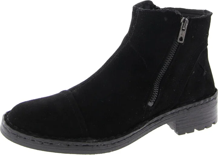 Womens Faux Suede Round toe Ankle Boots