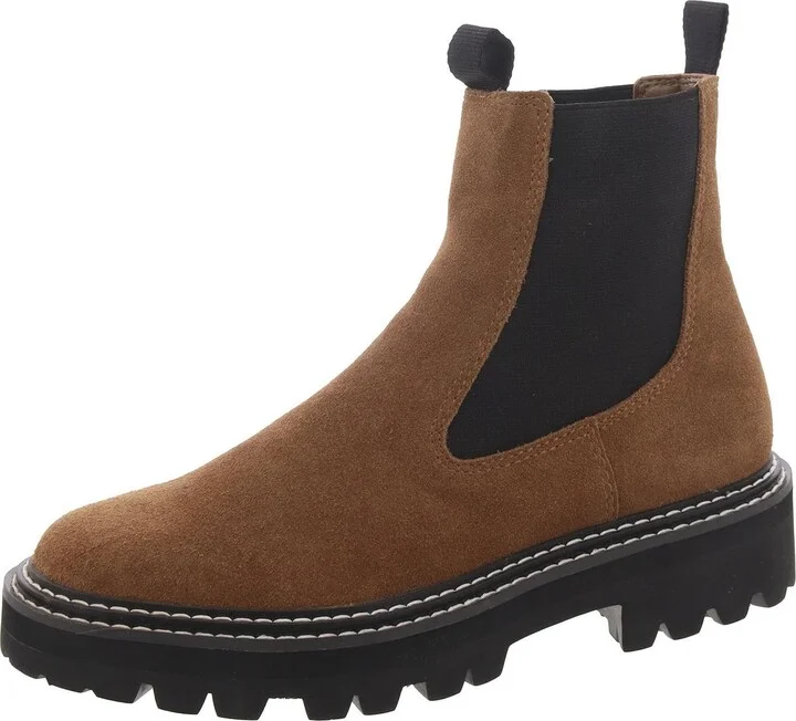 Womens Faux Suede Round Toe Chelsea Boots