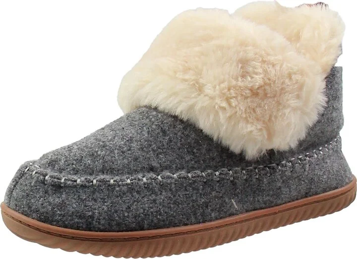 Womens Faux Suede Slip On Booties