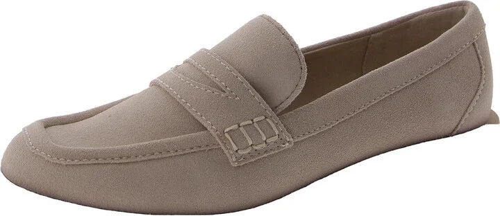 Womens Faux Suede Square toe Loafers