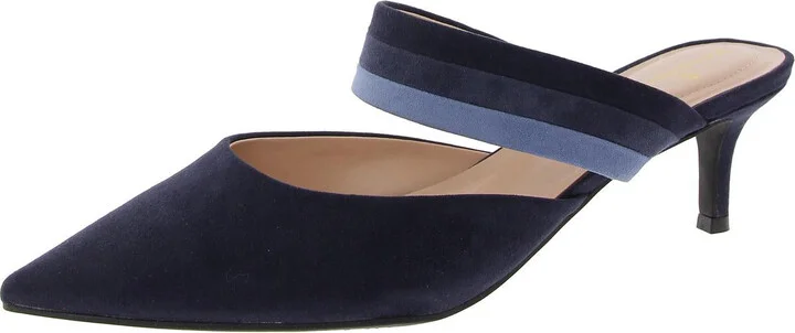 Womens Faux Suede Striped Slide