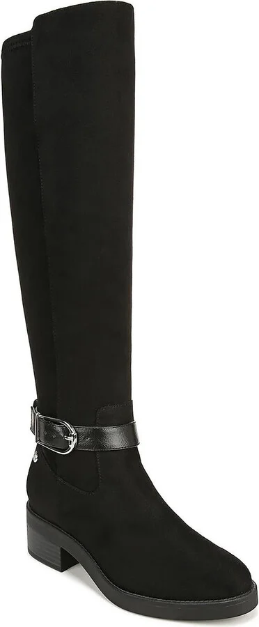 Womens Faux Suede Wide Calf Knee-High Boots
