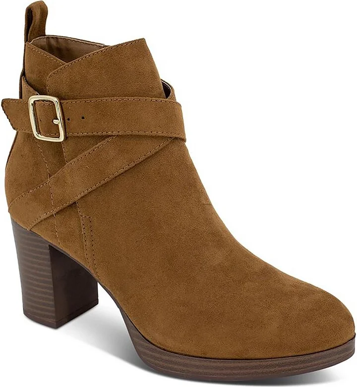 Womens Faux Suede Zipper Booties