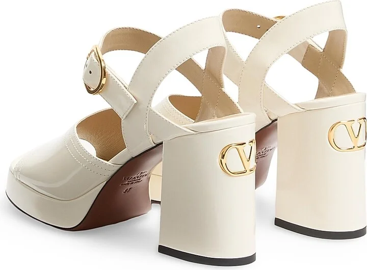 Women's Fawcette 100MM Platform Sandals in Polished Calfskin - Black - Size 7 - Image 10