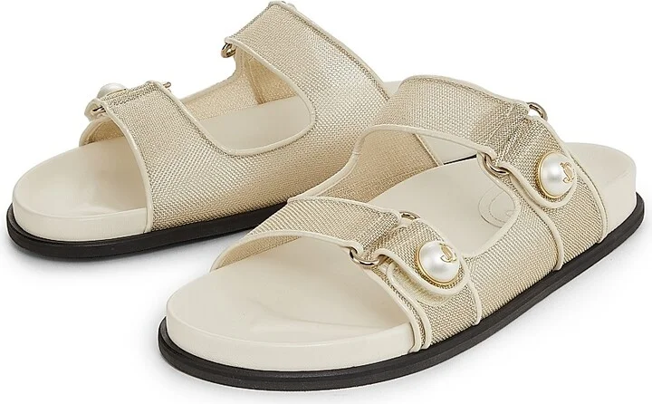 Women's Fayence Metallic Mesh Sandals - Champagne Latte - Size 5 - Image 2
