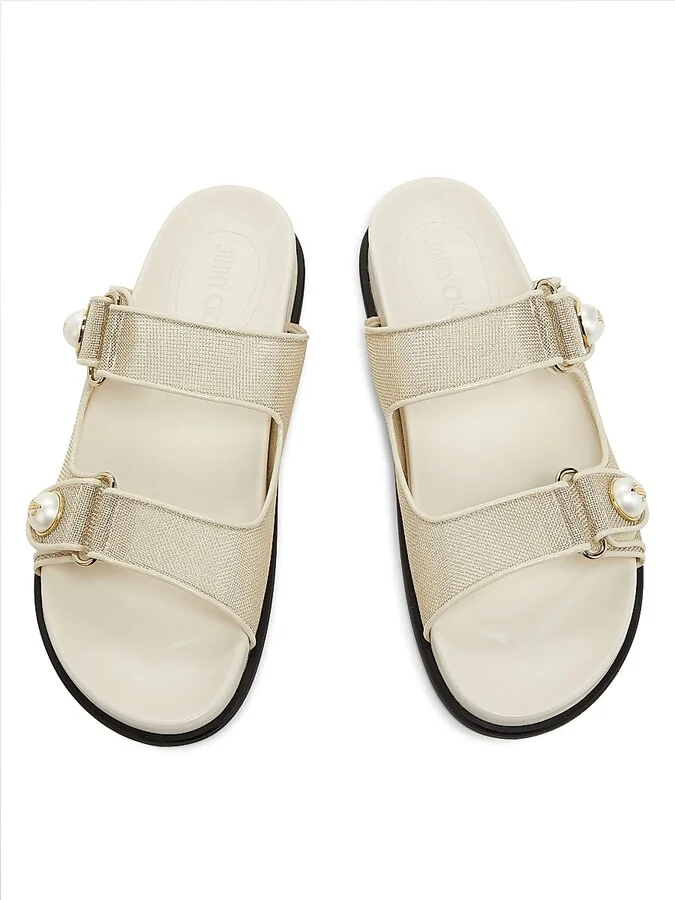 Women's Fayence Metallic Mesh Sandals - Champagne Latte - Size 5 - Image 4
