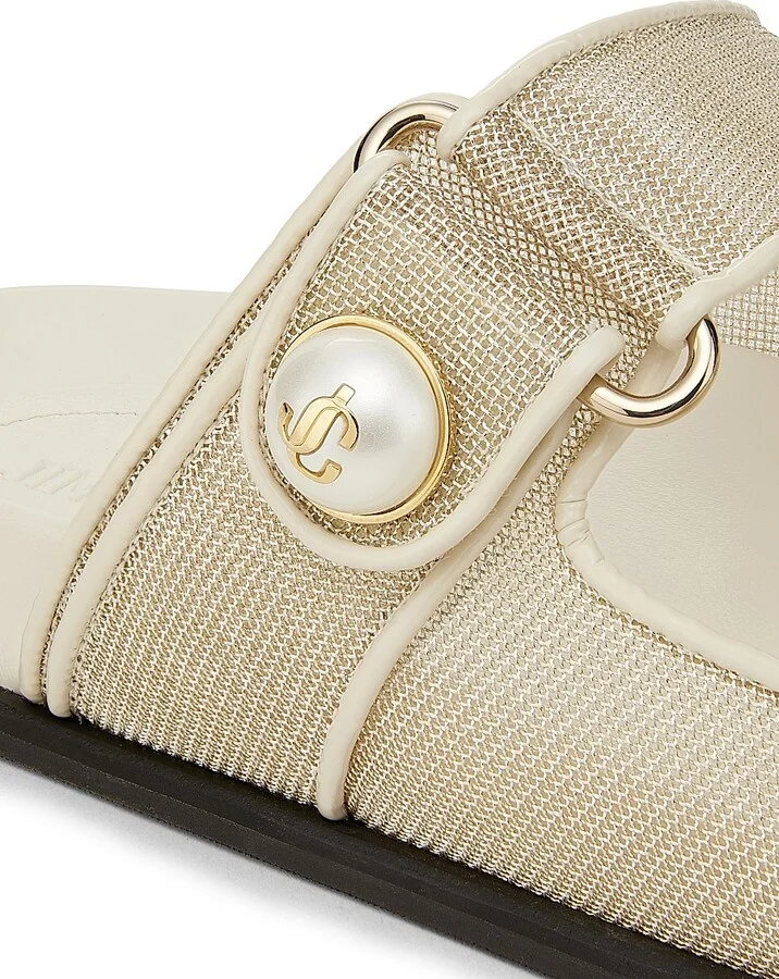 Women's Fayence Metallic Mesh Sandals - Champagne Latte - Size 5 - Image 5
