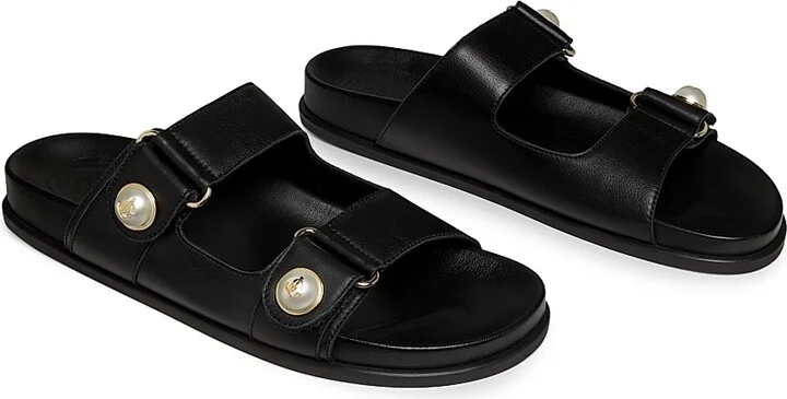 Women's Fayence Pearl-Embellished Flats - Black - Size 5.5 - Image 2