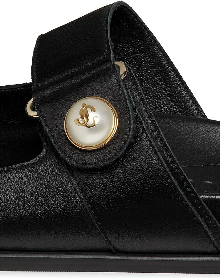 Women's Fayence Pearl-Embellished Flats - Black - Size 5.5 - Image 5