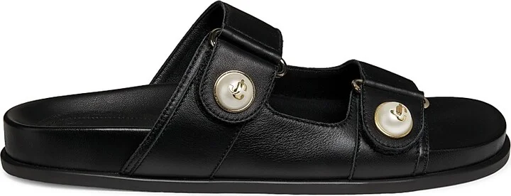 Women's Fayence Pearl-Embellished Flats - Black - Size 5.5