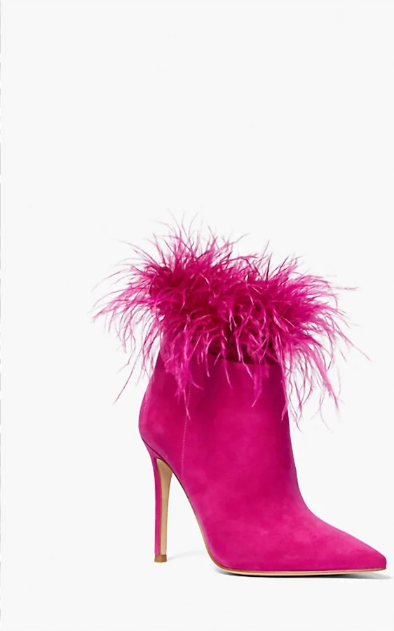 Women's Feather Ankle Boots In Fuschia