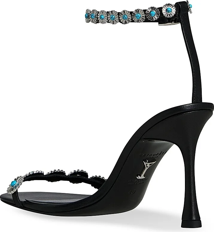 Women's Felice Embellished Heels - Black Silver - Size 6 - Image 3