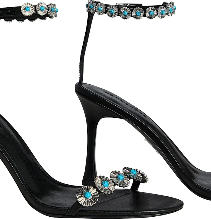 Women's Felice Embellished Heels - Black Silver - Size 6 - Image 4