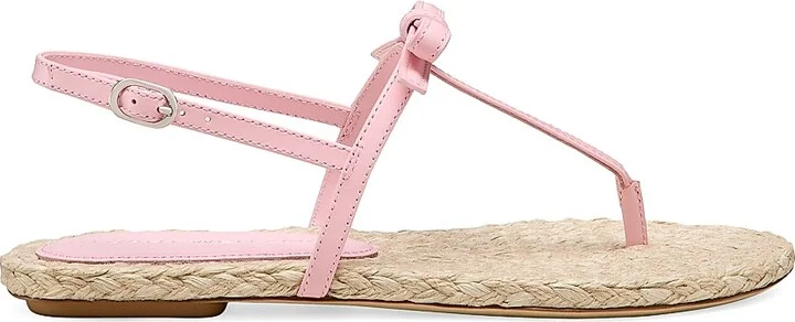 Women's Felicity Bow-Detailed Leather Espadrille T-Strap Sandals - Black Natural - Size 10 - Image 7
