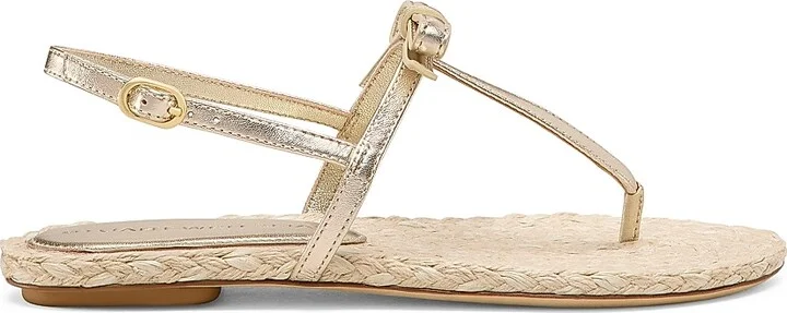 Women's Felicity Flat Espadrille Sandals - Light Gold Natural - Size 10