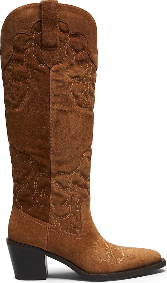 Women's Felix Suede Western Boots - Doe Dark Brown - Size 10.5