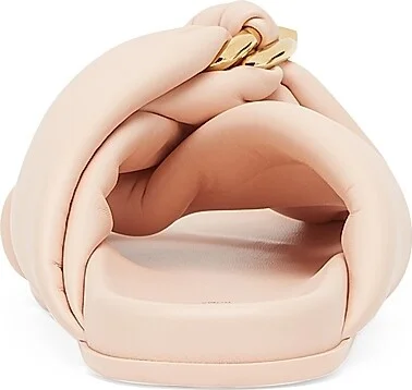 Women's Fendi Feel Knot Leather Slide Sandals - Light Rose - Size 7 - Image 3