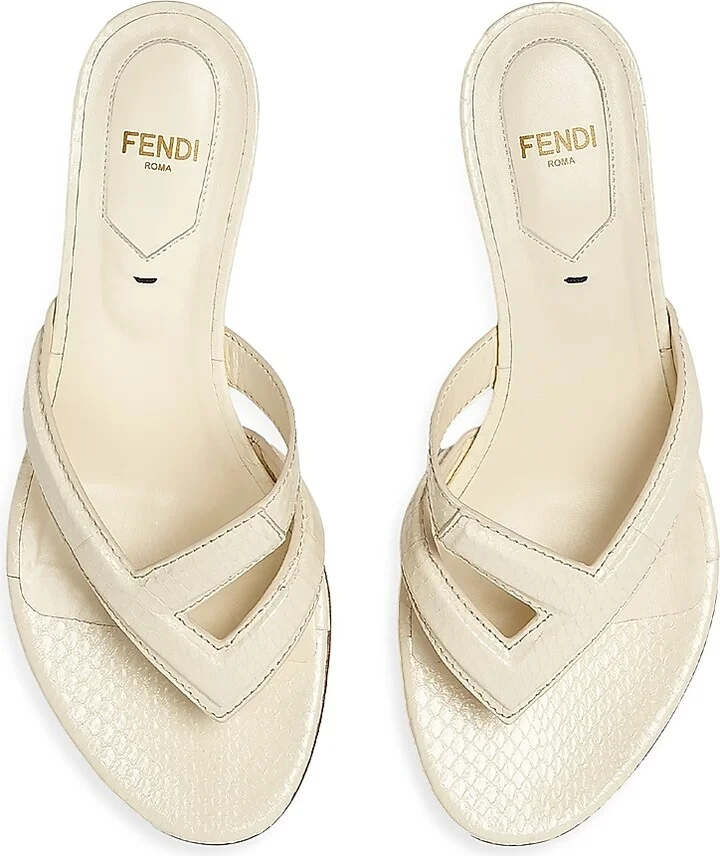 Women's Fendi Fling Thong Sandals - Yellow - Size 6 - Image 4