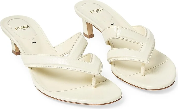 Women's Fendi Fling Thong Sandals - Yellow - Size 6 - Image 5