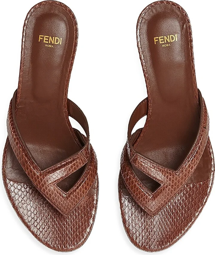 Women's Fendi Fling Thong Sandals - Yellow - Size 6 - Image 8