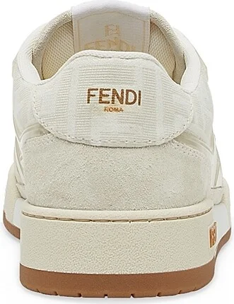 Women's Fendi Match Suede & Jacquard Low-Top Sneakers - Granite - Size 5 - Image 3