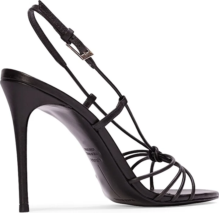 Women's Fern 100MM Leather Sandals - Black Leather - Size 5 - Image 5