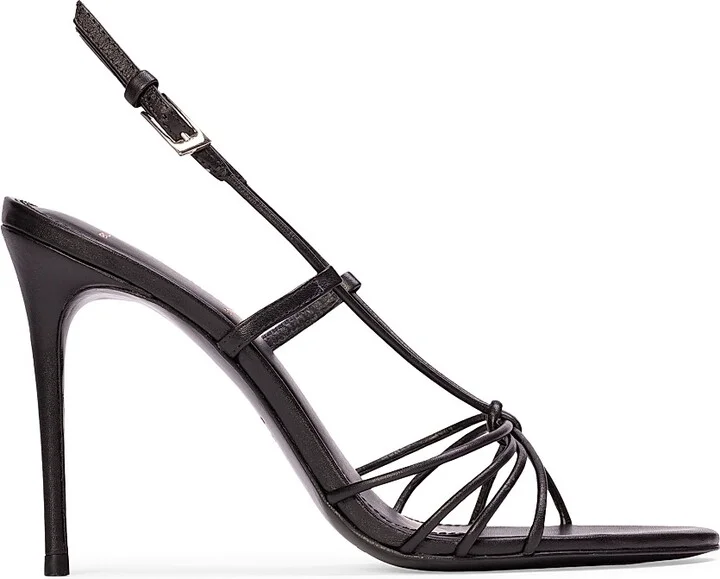 Women's Fern 100MM Leather Sandals - Black Leather - Size 5