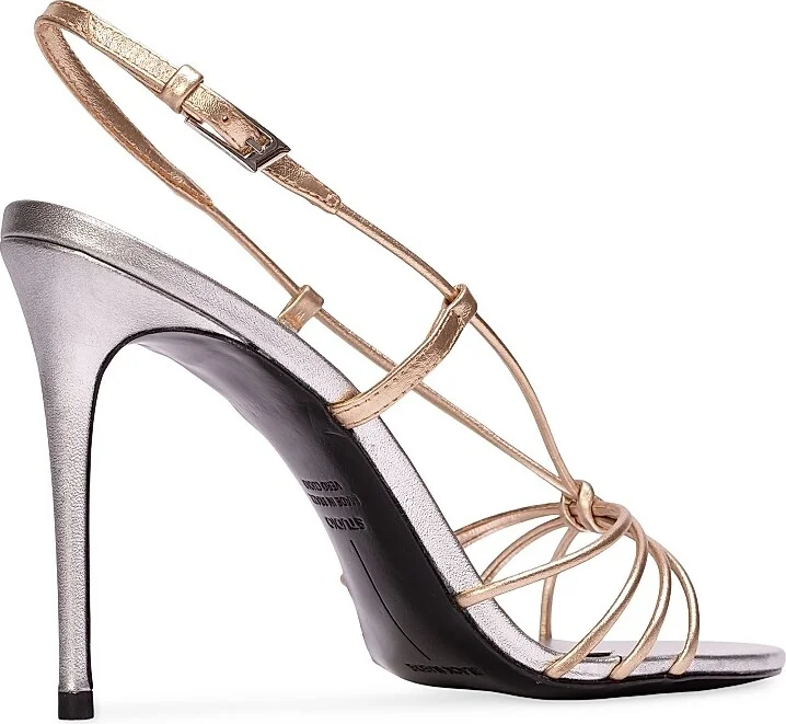 Women's Fern 100MM Metallic Sandals - Silver Gold - Size 5 - Image 3