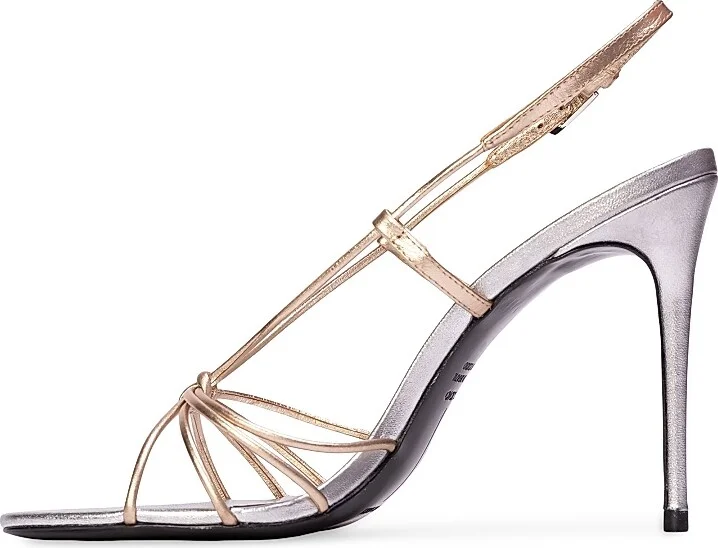 Women's Fern 100MM Metallic Sandals - Silver Gold - Size 5 - Image 4