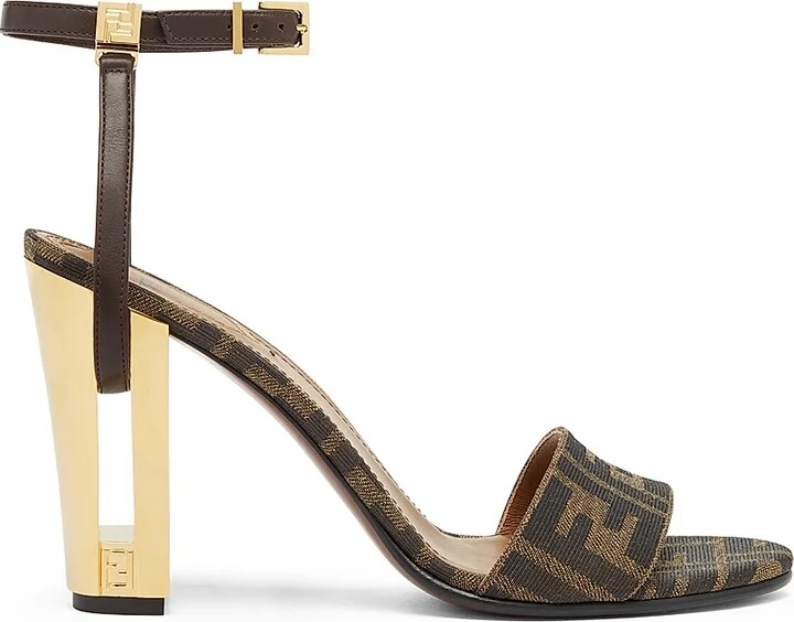 Women's FF 95MM Traced Heel Sandals - Tabacco - Size 5.5