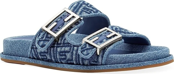 Women's FF Feel Denim Sandals - Blue - Size 6 - Image 2