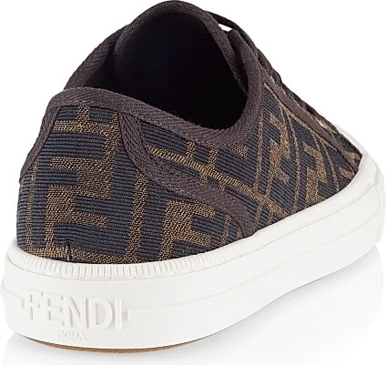 Women's FF Logo Low-Top Sneakers - Brown - Size 5 - Image 3