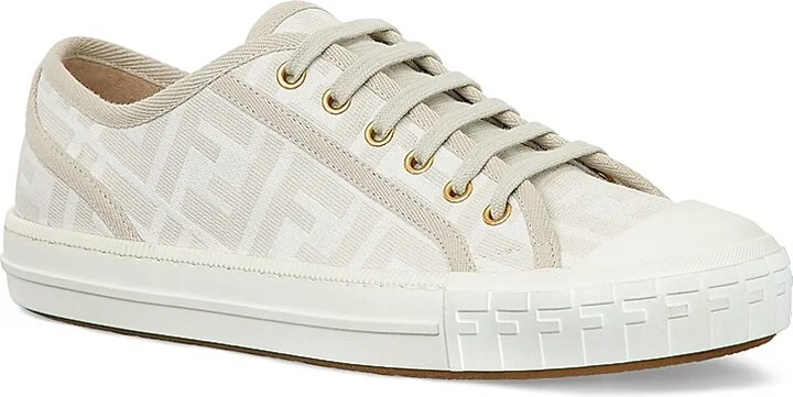 Women's FF Logo Low-Top Sneakers - Brown - Size 5 - Image 7