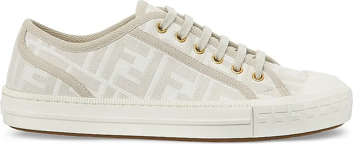 Women's FF Logo Low-Top Sneakers - Brown - Size 5 - Image 10