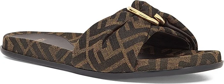 Women's FF Monogram Slides - Tobacco - Size 6 Sandals - Image 2