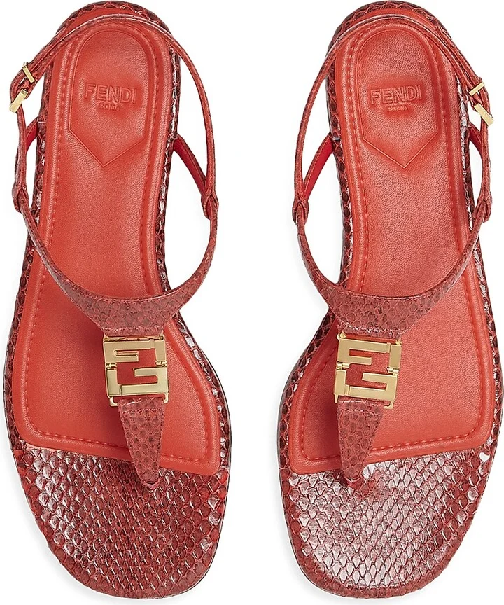 Women's FFold Leather Sandals - Lava - Size 6 - Image 4