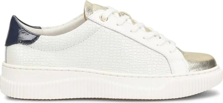 Women's Fianna Sneakers In White Croc And Gold