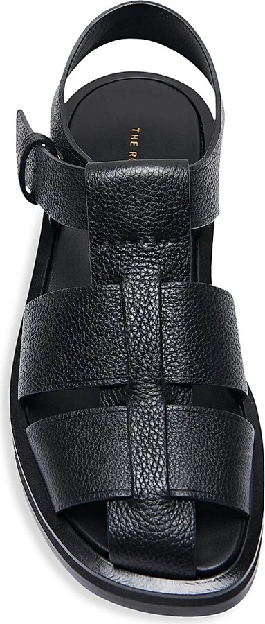 Women's Fisherman Flat Leather Sandals - Black - Size 8 - Image 4