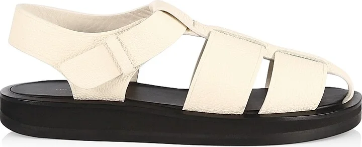 Women's Fisherman Flat Leather Sandals - Black - Size 8 - Image 5