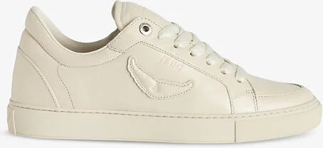 Womens Flash Fly On Wing-Embroidered Leather Low-Top Trainers Eur 39 / 6 Uk Women