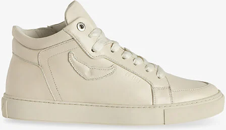 Womens Flash Mid Fly Wing-Embroidered Leather Mid-Top Trainers Eur 36 / 3 Uk Women